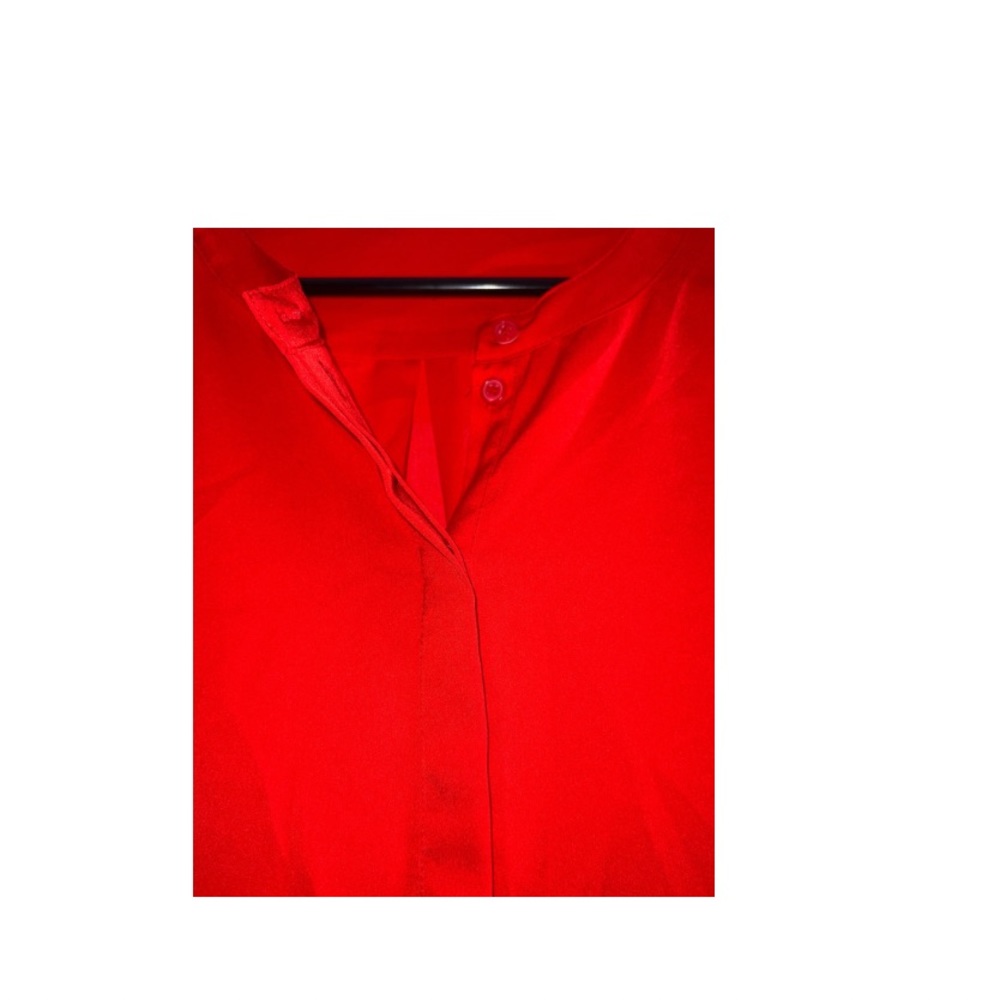 J.Crew Ruby Red Soft Satin Concealed Button Down … - image 5